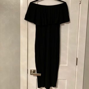 ASOS maternity off the shoulder black dress